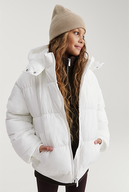 locker Kamp kærlighed Teen Recycled Polyester Hooded Puffer Jacket - Organically Grown or  Recycled | Country Road