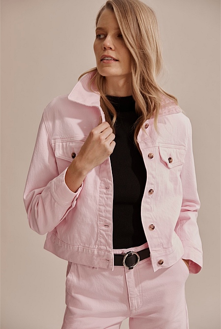 Calvin Klein Pink Dad Denim Jacket  Lyst